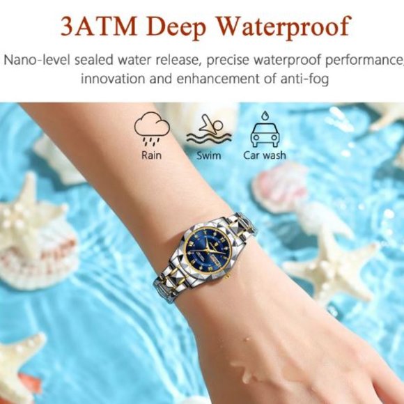 POEDAGAR Luxury Ladies Dress Watch Luminous Waterproof Stainless Steel Quartz - Picture 5 of 5